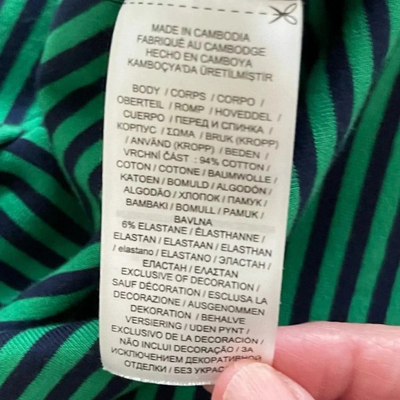 Lauren Ralph Lauren Striped Button-Shoulder Top - Picture 10 of 11